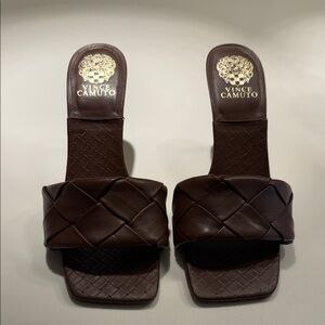 Vince Camuto Chocolate Brown Quilted Heels